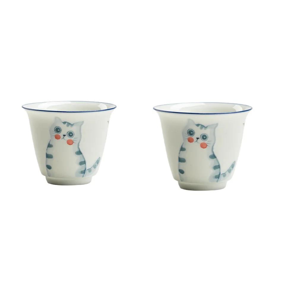 

Чайник-кошка ручной росписи Милый мультяшный китайский керамический чайник Чайник Набор для чайной церемонии Чай Молочный улун Чай Те Гуань Инь Тип чайной посуды