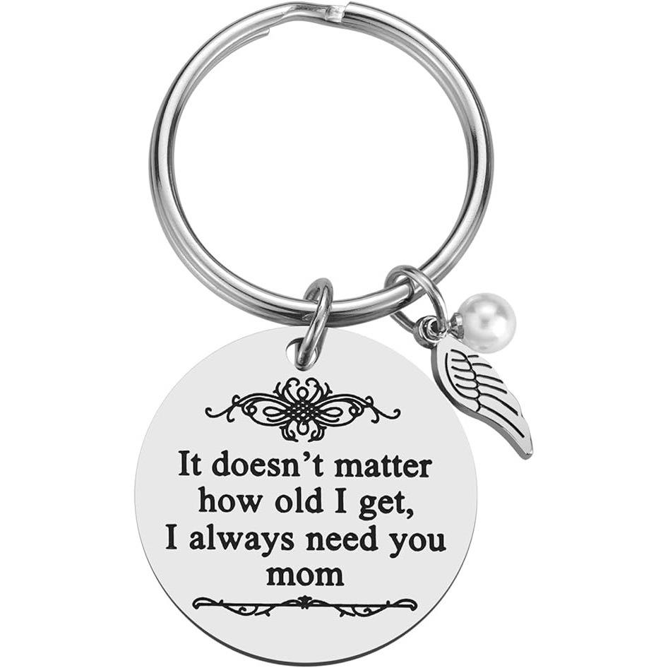 

Mothers Day Keychain Gift Metal Stainless Steel Keychain Birthday Gift for Mother Stainless Steel Keychain for Backpack Bag Pendant 3*3CM