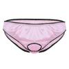 Men Briefs Sissy Silk Satin Frilly Open Hole Bikinis Crossdressing Panties Underwear