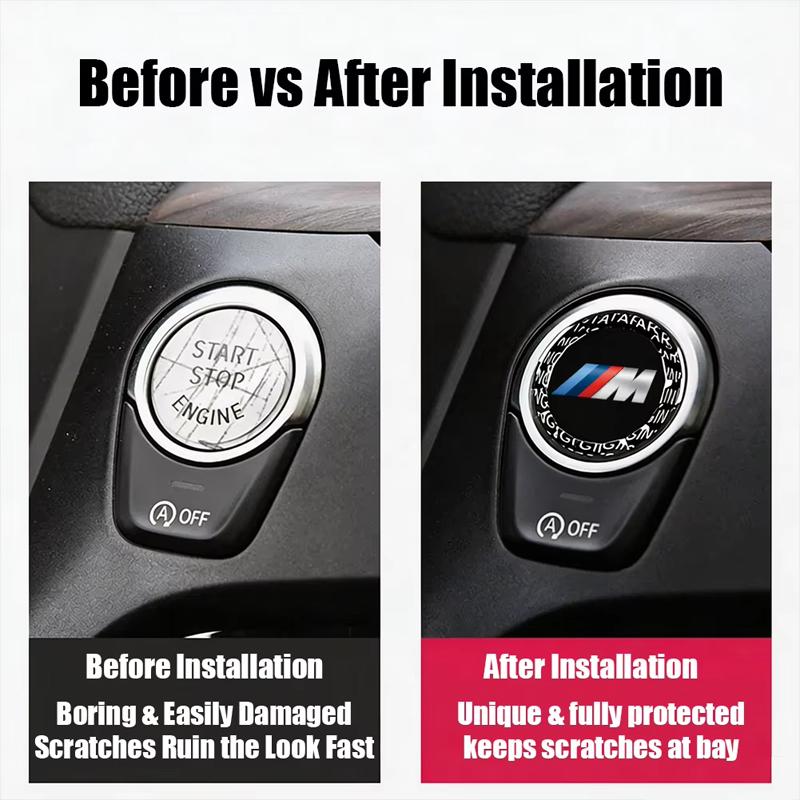Motorcycle sticker/Car Engine One-button Start Crystal Button Accessories For BMW G80 G06 G07 G42 G14 G15 G16 F82 F20 F21 F83 M2 PCVHD1