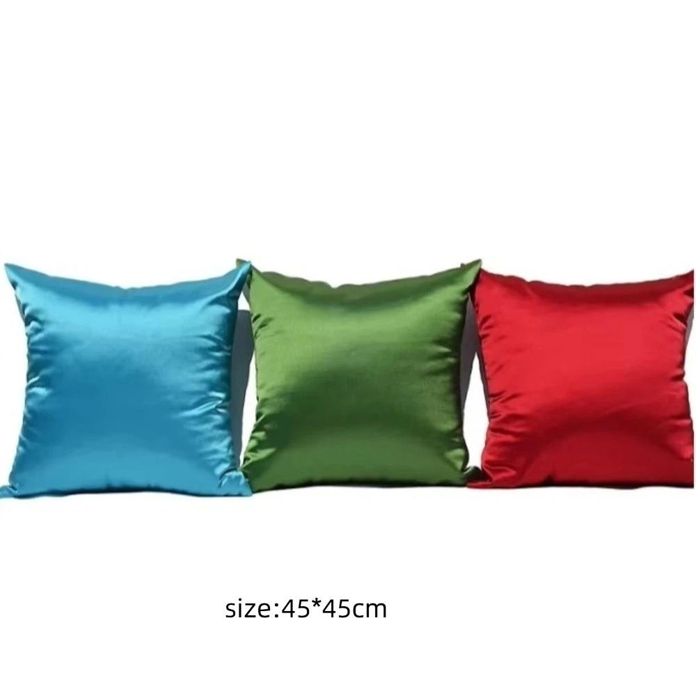 Soft Imitated Silk Pillow Case Satin Material Decorative Pillow Case  for Home Decor