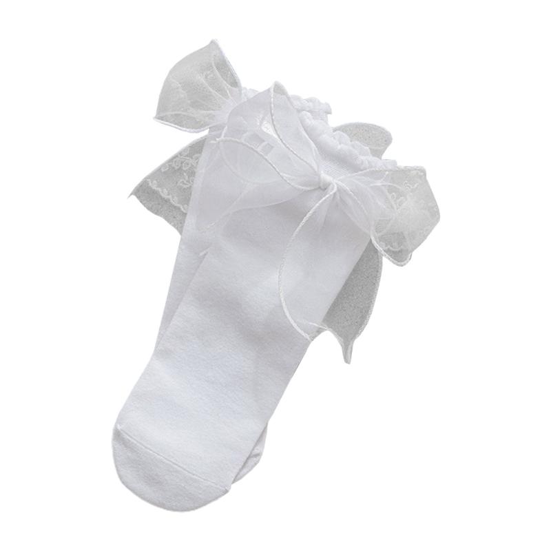 1 Par de Calcetines con Volantes para Mujer Calcetines Tobilleros con Encaje para Niña Calcetines Fruncidos con Lazos Calcetines de Algodón Calcetines de Vestir Estilo Princesa