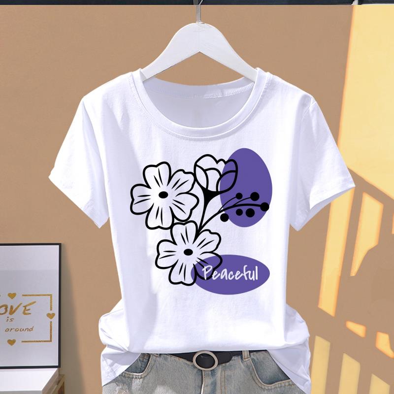 (Asian Size) Women's Top T Clothing leopard style Print O-neck Fashion Female Casual Graphic Tee Short Sleeve T-shirts