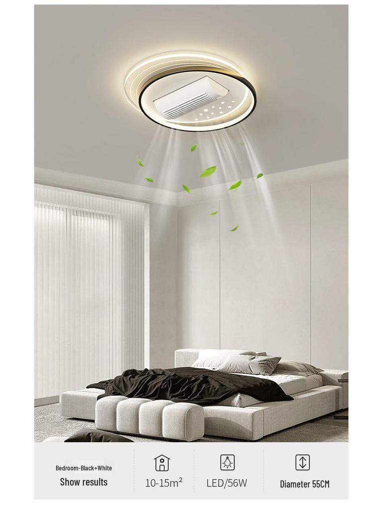 Smart Tricolor Leafless Ceiling Fan Light with Voice Control for Living Room & Bedroom - 110V