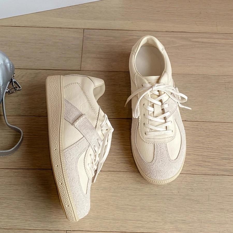 Cowhide Version~ 2025 New Leather Lightweight and Breathable Round Head German Training Shoes Women's Platform Sports and Leisure Women's Shoes Boar