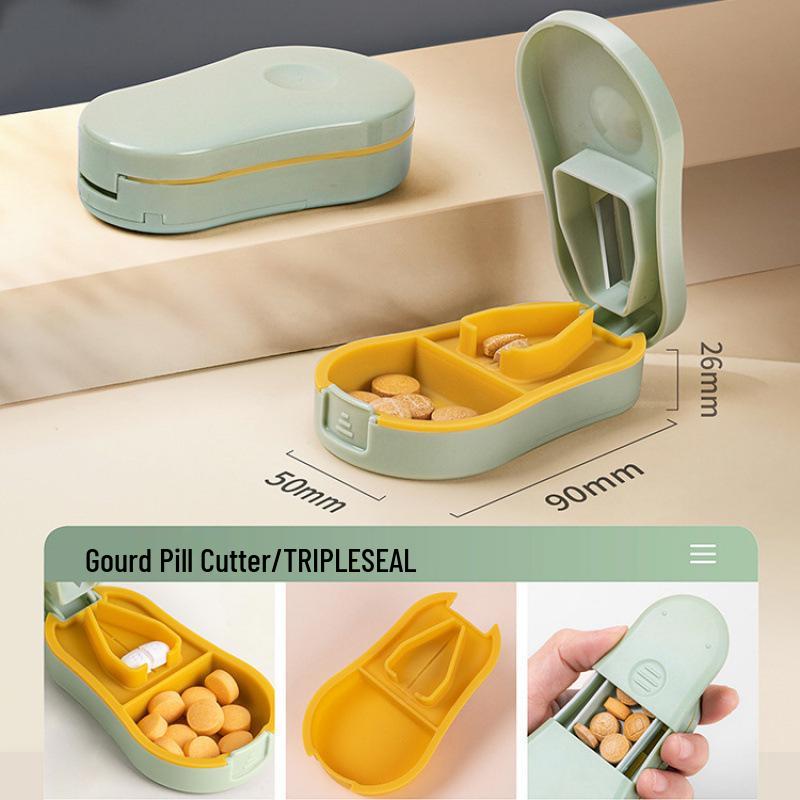 Portable Travel Pill Cutter: Splits Pills Into Halves or Quarters