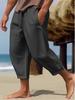 Men’s Cotton Linen Casual Drawstring Waist Pants for Summer 2026