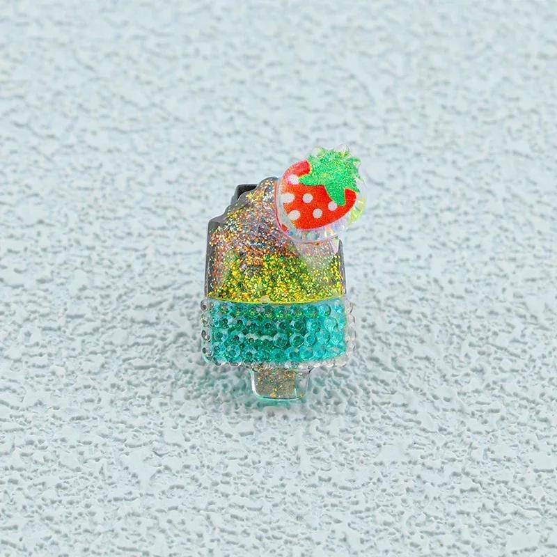 1 Stück Bling Glitzer Prinzessin Eis Regenbogen Schuhschnalle Schnürsenkel Dekoclip Kinder Abnehmbare Schuhanhänger Dekorationen
