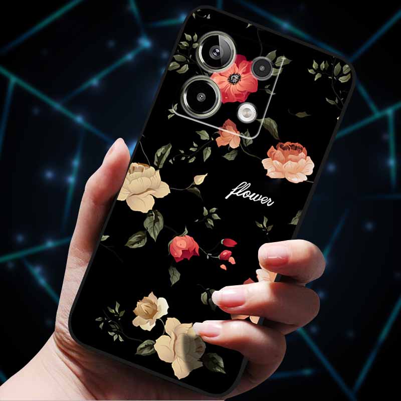 3D Flowers Emboss Fundas For Redmi Note 13 Case Note13Pro 5G Soft Silicone Phone Cases for Redmi Note 13 Pro Plus Back Cover Bag