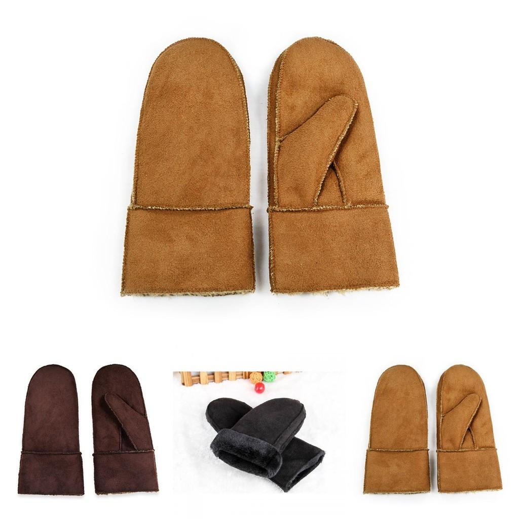 Thick And Warm Men's Winter Gloves Made From Soft Faux Fur And Polyester Blend