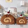 Cake Shape Swiss Roll Coin Purse Cute Cartoon Shoulder Bag Versatile Plush Crossbody Bag  Gift