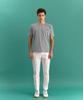 PANICALE Gray Stitch Logo Short Sleeve T-Shirt