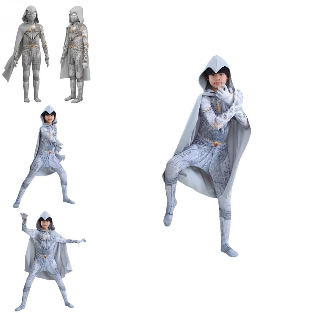 Costume da Supereroe Moon Knight Marvel per Bambini Tuta e Mantello Marc Specto