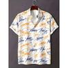 Men's Watercolor Blend Dye Tie Dye Printed Short Sleeved Shirt with Lapel Buttons Cardigan, Hawaiian Vacation Shirt
