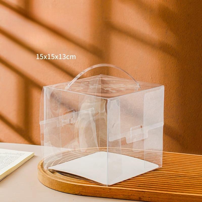 Highly Transparent Integrated Hand-held Cake Box Multi Specification Optional Puff Paper Cupcake Packaging Box, Baked Dessert Display Gift Case