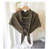 Korean Japanese Style Solid Striped Hollow Large Triangle Scarf For Women