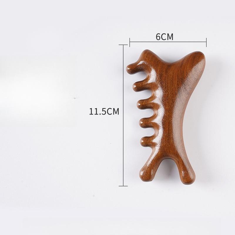 1pcs Golden Sandalwood Scalp Massage Comb Set Anti-Static Wooden Comb for Head Relaxation & Daily Hair Care