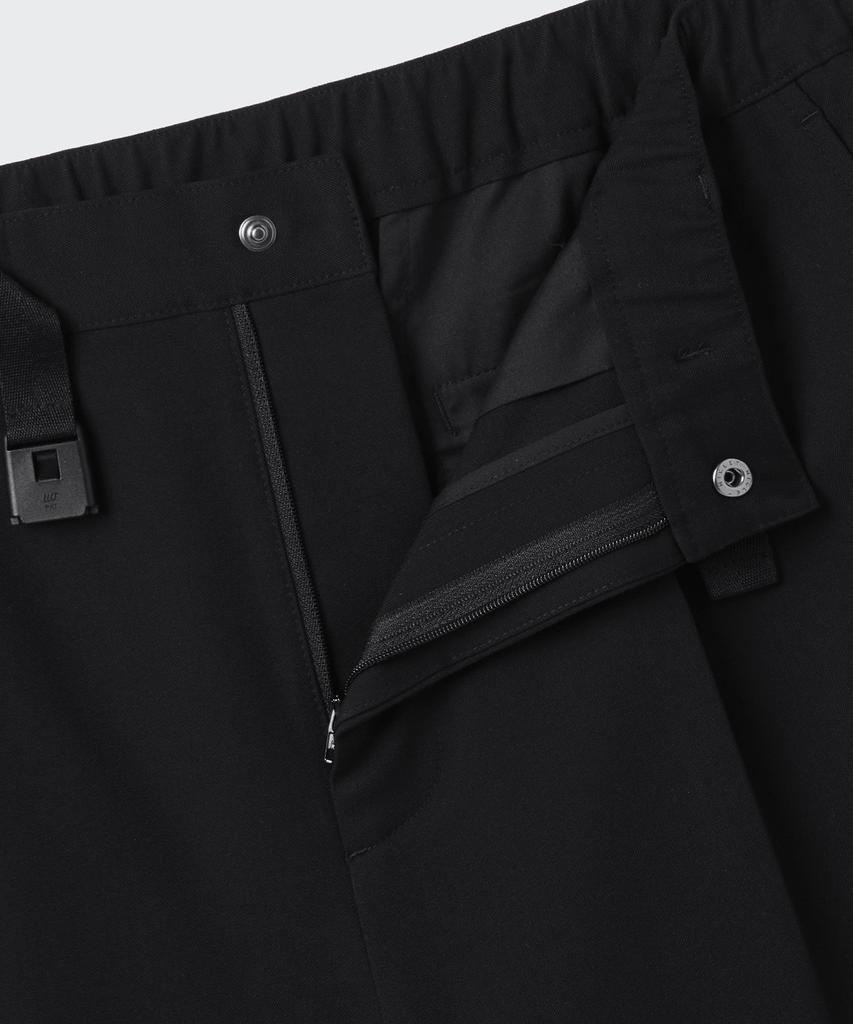 MUSINSA STANDARD Wide Webbing Belted Slacks [Black]