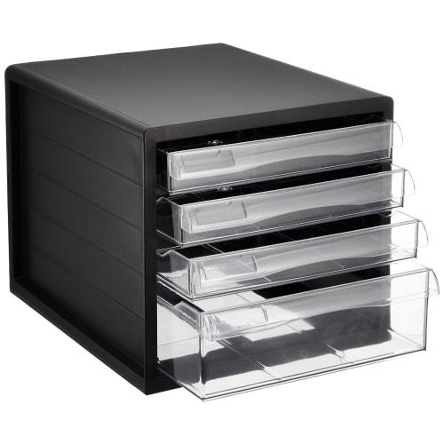Nakabayashi A4 letter case 4 tiers (3 shallow + 1 deep) Black A4E-04B
