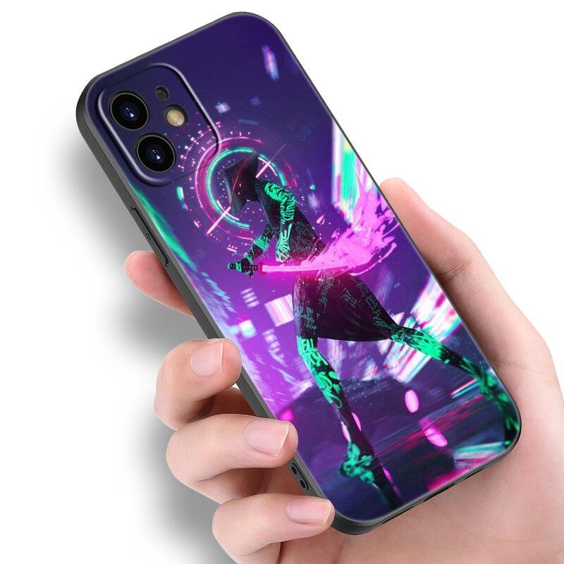 Japanese Samurai Phone Case For Apple iPhone 14 13 12 Mini 11 Pro Max 7 8 XR X XS 7 8 Plus SE 2020 2022 Black Soft Cover