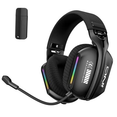 Wireless Headset Over Ear Headphones 2.4GHz/BT 5.3/Wired Gamer Headphones with Noise Canceling Microphone for PC Meeting Music