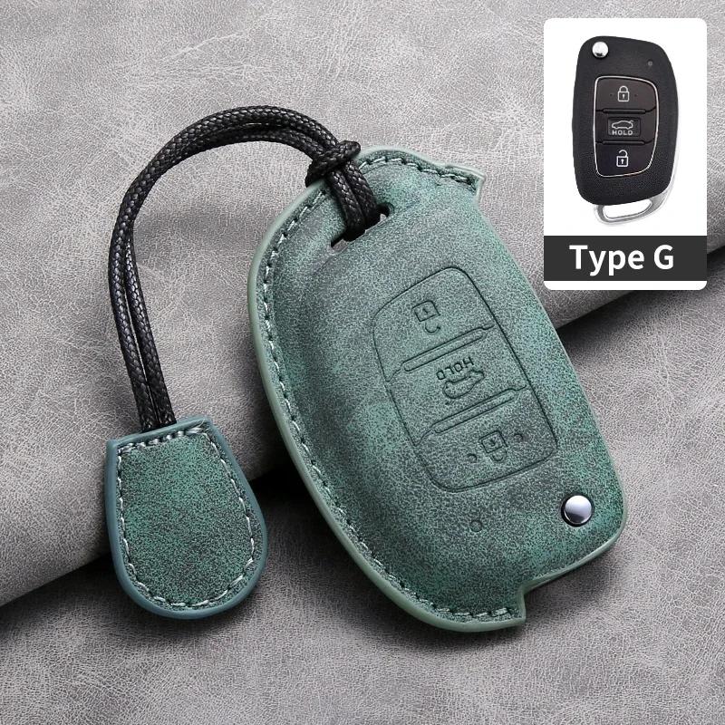 Leather Car Flip Key Case Cover for Hyundai Grand I10 2023 I20 I30 IX35 IX45 HB20 Elantra Solaris Sonata Santa Fe Sport Tucson