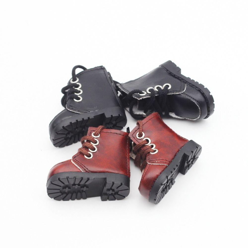 Brown/Black Doll Shoes Leather Material Fashion Boots New Casual Wear Shoes  20cm Cotton Doll