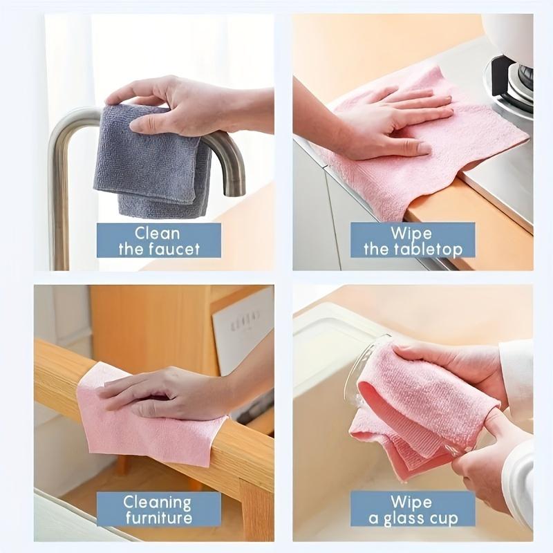 20pcs/1roll Reusable Microfiber Cleaning Cloths, Absorbent & Rust-Proof Kitchen Towels, Multipurpose Household Cleaning Supplies