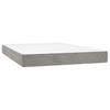 Box Spring Bed with Mattress Light Grey 140 x 190 cm Velvet