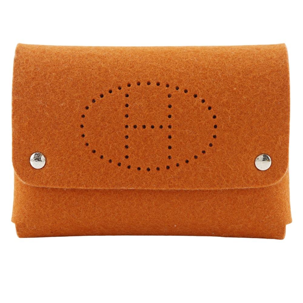 

HERMES Etui Cult GM Other accessories Playing card case Multi case Orange felt unisex Used
