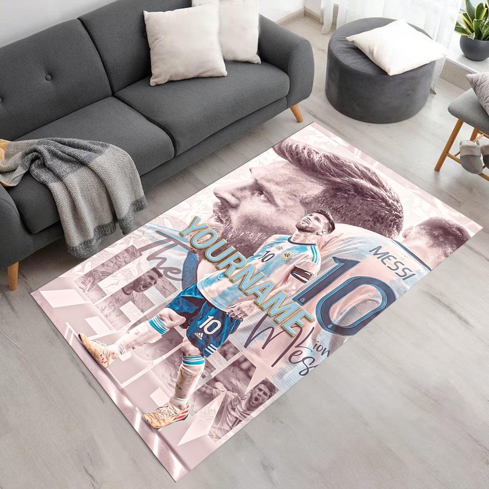 Messi Customize Text Floor Mat Suitable for Balcony Bedrooms Dormitory Kitchen Antislip Carpet Office home decor Perfect Gift for Women/Men