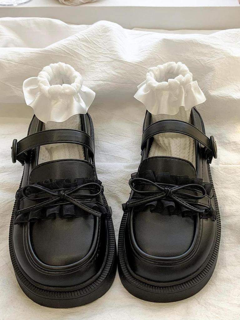 Mary Jane Small Leather Shoes Women'S Japanese Lolita With Skirt Platform Heightening Versatile Loafers