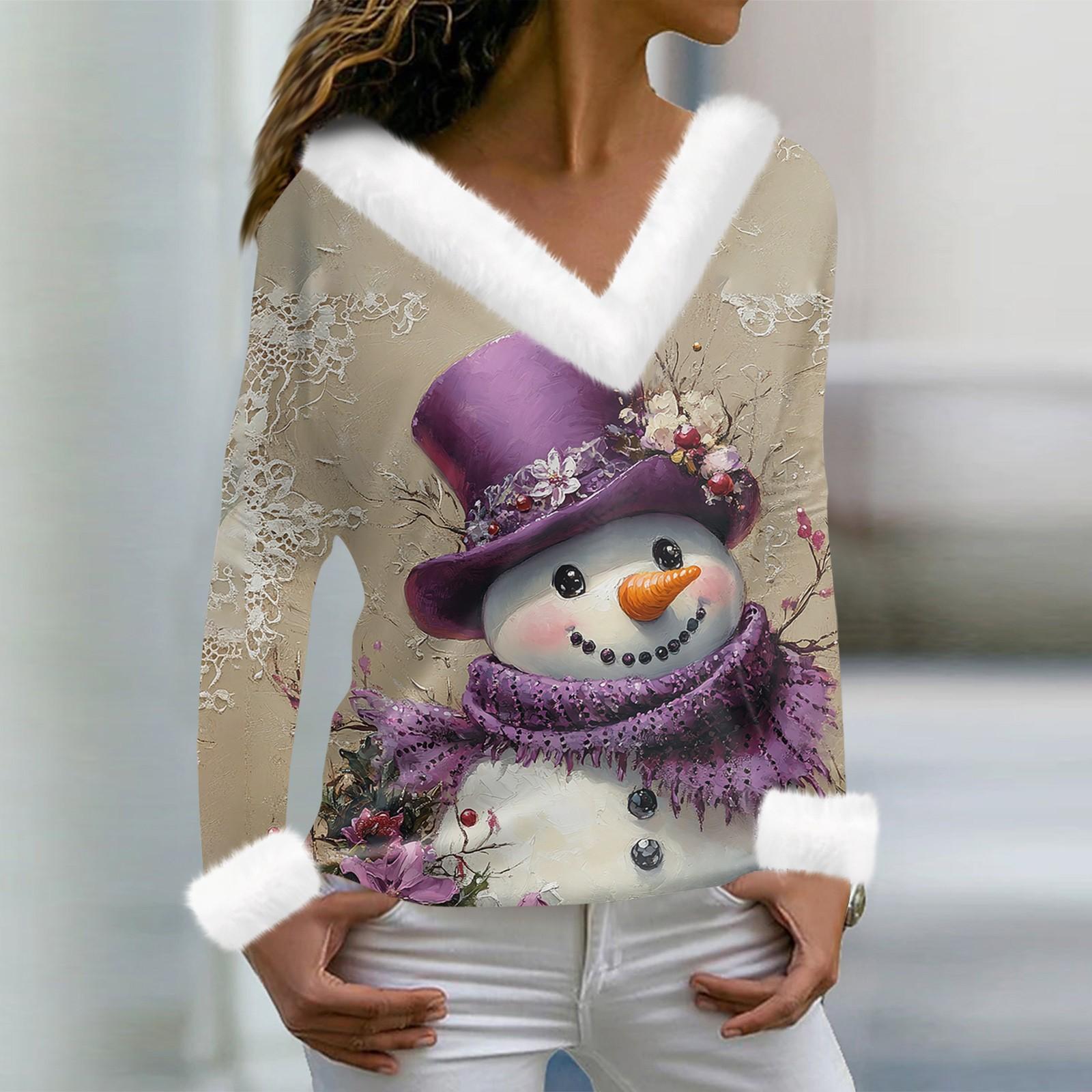 Женская футболка с рождественским принтом — фото 12