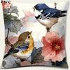 Blumen- und Vogel-Druckserie, Muster-Kissenbezug, quadratischer Kissenbezug, Heimbüro-Dekoration, Kissenbezug