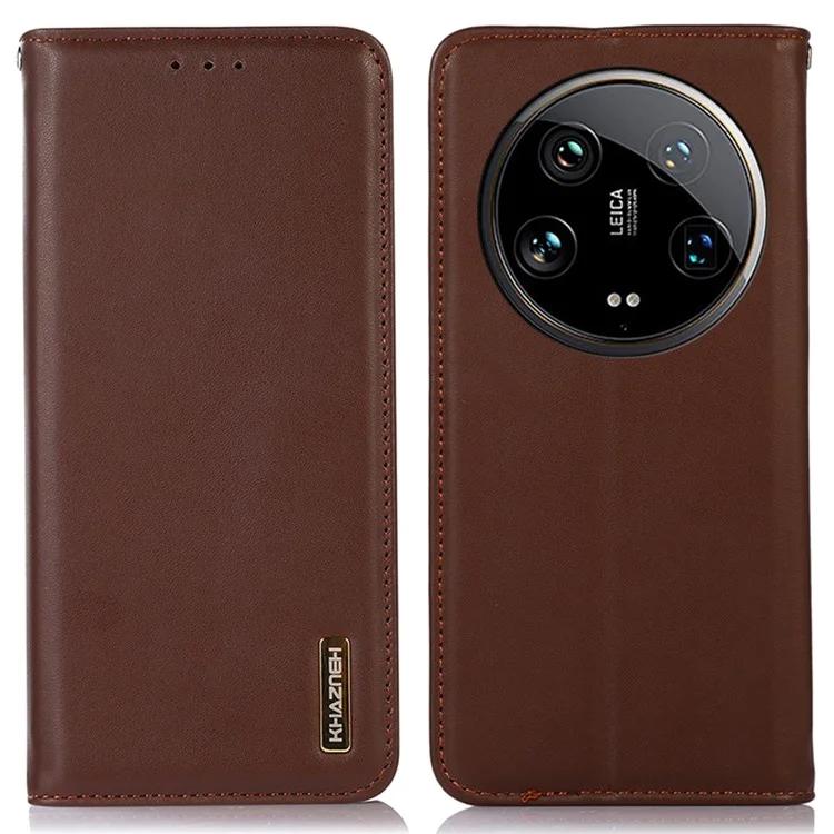 For Xiaomi 14 Ultra Case RFID Blocking Wallet Genuine Cow Leather Phone Cover