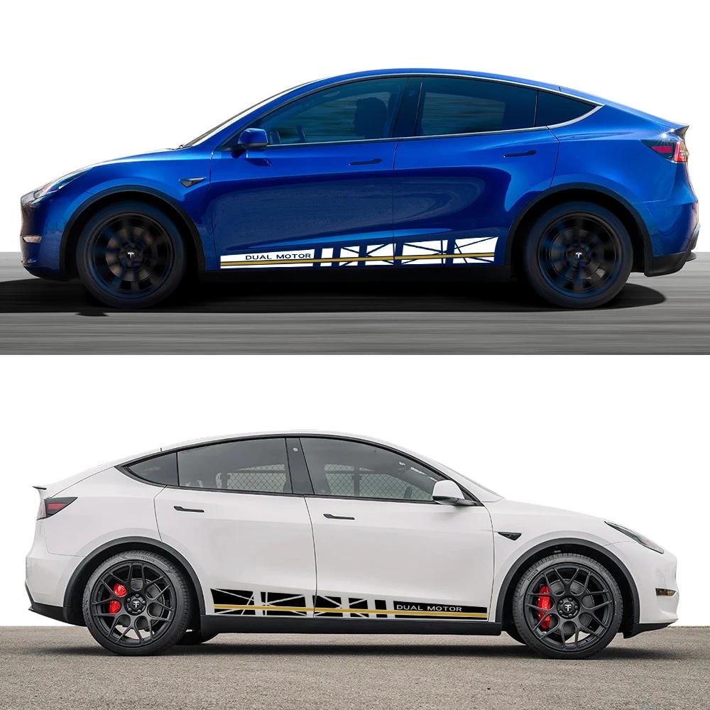 For Tesla Model Y Car Door Side Stickers PVC Decals Decoration Decal Waterproof Vinyl Film Auto Exterior Styling Car Accessories