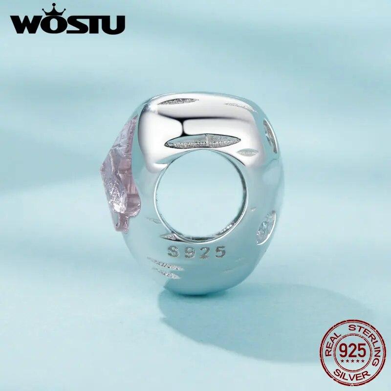 WOSTU 925 Sterling Silver Openable Heart-shaped Balloon Charms Forever Love Pendant Fit Original Bracelet for Valentine's Gift