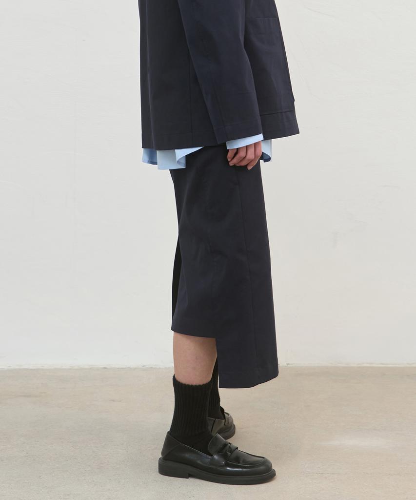 Wokeuwokeu Basic Work Skirt (Navy)