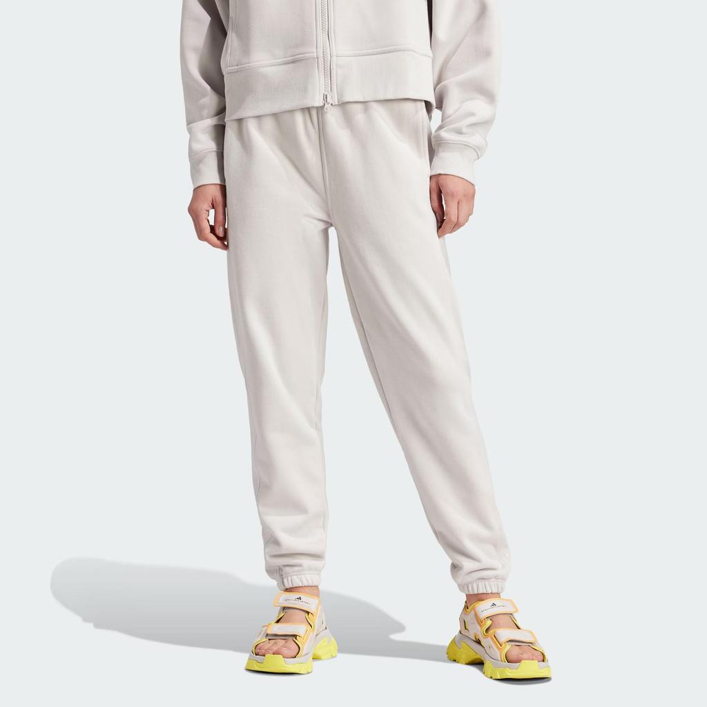 adidas X Stella McCartney Regular Sweat Pants Solid Logo Fleece Cuffed Knit Joggers Women Bottoms Pearl-Pink IU0876