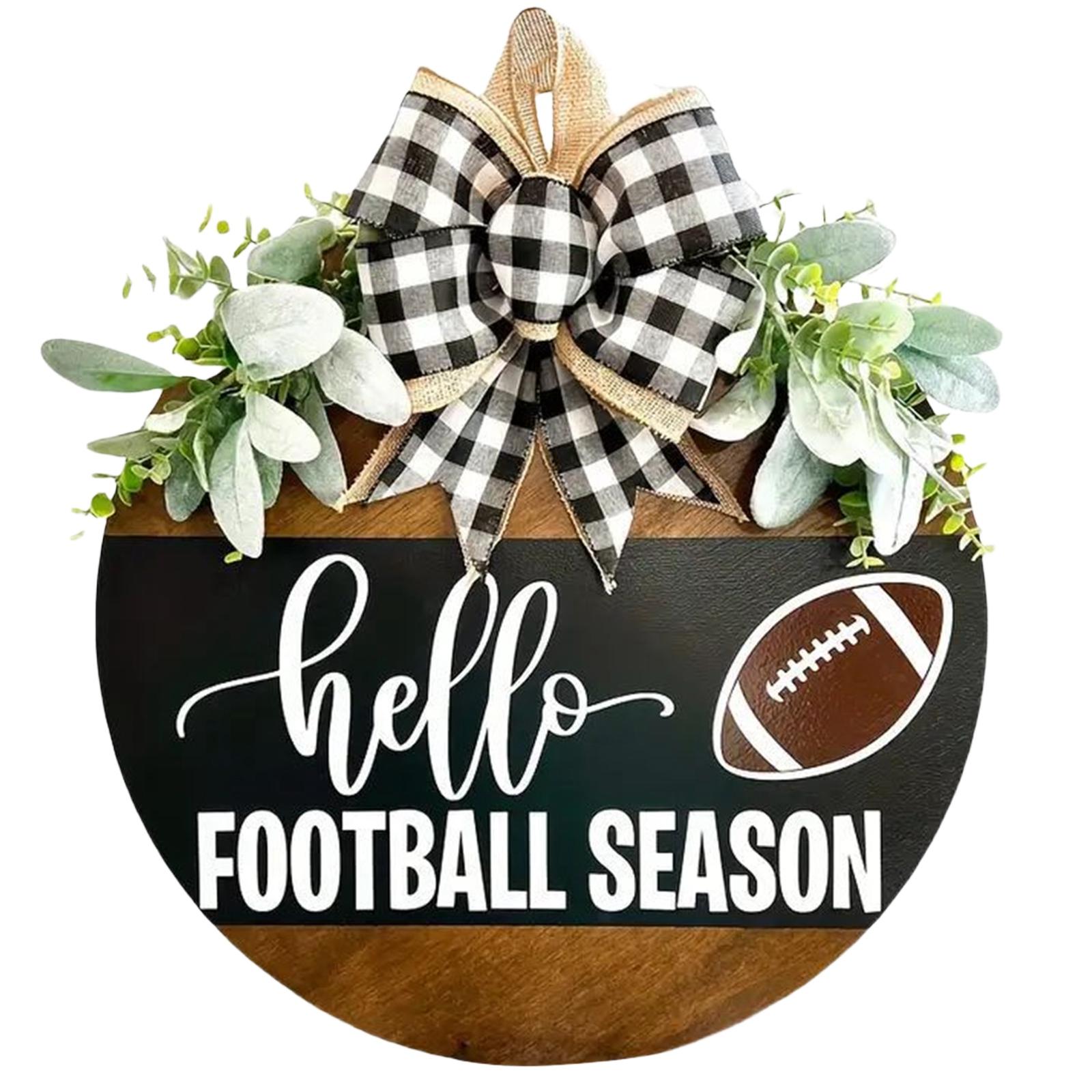 

Дверные подвески на футбольную тематику Футбольный венок Украшение к футбольному сезону Подходит для двери и стены Праздничное украшение One Size коричневый