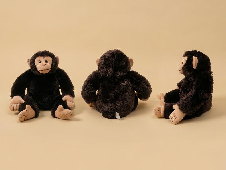 Like Real Zoo Animal Monkey Plush Toy Stuffed Orangutan Chimpanzee Long Fur Fluffy Plushie Companion Man Gift