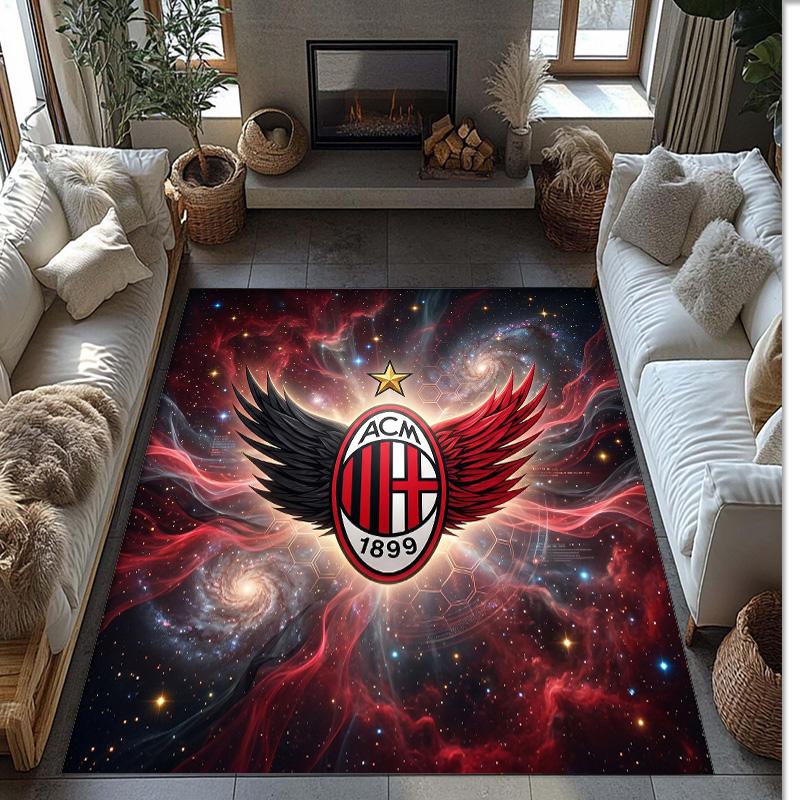 AC Milan Printed Flannel Area Rug Non Slip Soft Polyester Floor Carpet Indoor Decor Mat for Bedroom Living Room Sofa Game Room Home Decoration