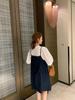 Women's Two-Piece Denim Overall Dress, Summer 2026 European Fashion, High-End Slimming Casual Suspender Skirt