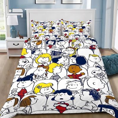 Snoopy Duvet Cover 3D Exquisite 3D Print Happy Puppy Bedding Set Comforter Bed Youth Home Decor Girls Boys Gift
