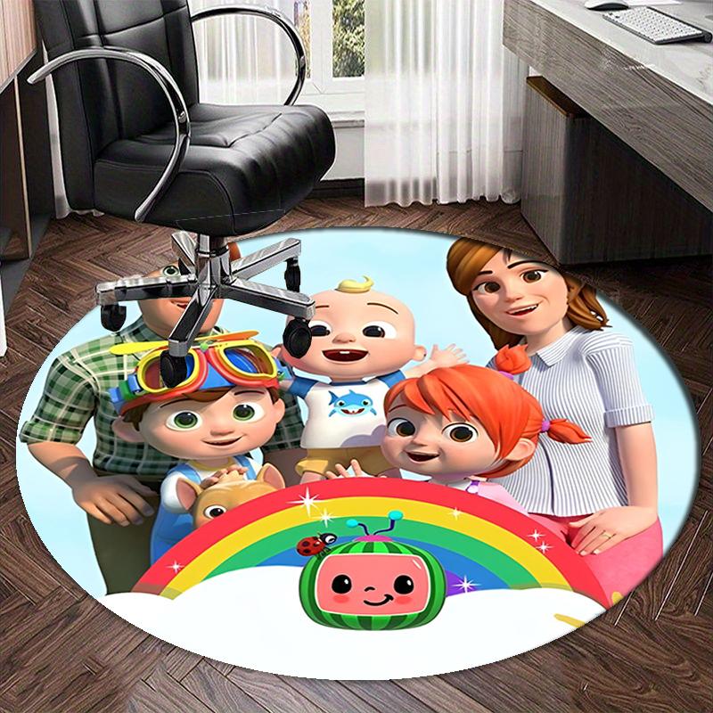 Cocomelon Printed Round Rug Carpet Chair Rug Area Rug Entryway Doormats,for Office Chair Living Room Bedroom Kitchen Room.