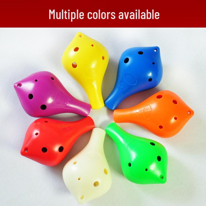 6-Hole Alto C Key Long-Mouth Ocarina, Resin Plastic, Drop-Resistant, Perfect for Students