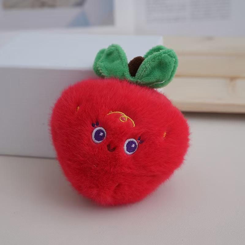 Fruit & Veggie Plush Keychain: Durian, Watermelon, Banana Charms for Kids