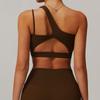 A- l-o Same Oblique One-Shoulder Beauty Back Yoga Bra Nude Feel Sports Intimates Asymmetrical Shoulder Strap Fitness Vest
