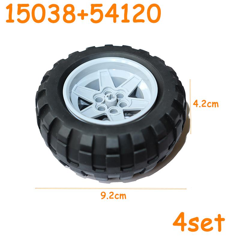 Non-Toxic 15038 49294 23798 44771 56907 4410 92912 54120 Tire Wheels Cross Car Truck Hub Technical Bricks Moc Motorcycle Building Blocks