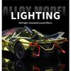 Simulation 1/32 Apollo EVO Electroplated Alloy Car Model Colorful Sports Car Ornaments Sound and Light Pull Back Children's Toys